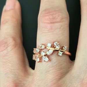 NWT Rose Gold Filled White Sapphire Ring